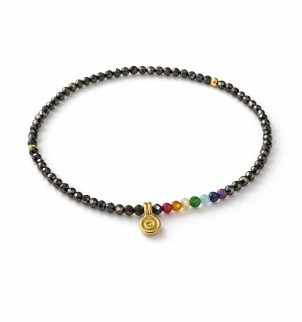 Браслет пирит Chakra — серебро 925, позолота