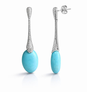 Сережки Elegant з бірюзою 12545