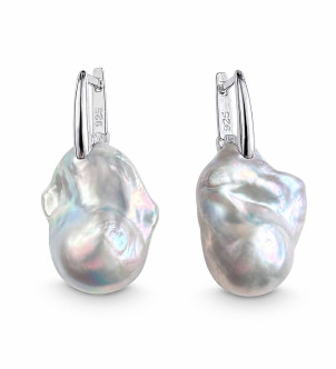 Сережки перли бароко Platinum — срібло 925