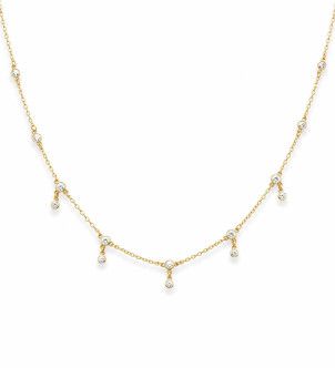 Ланцюжок циркон — срібло 925, позолота