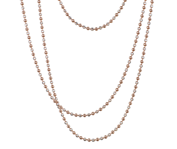 Ланцюжок Tiffany — срібло 925, рожева позолота