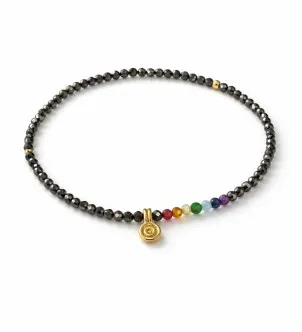 Браслет пірит Chakra — срібло 925, позолота