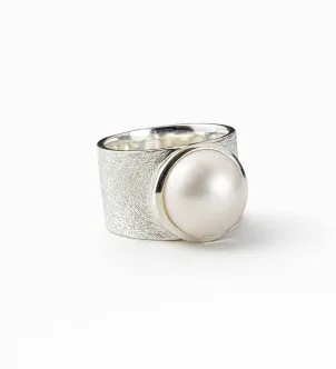 Кольцо жемчуг Sphere — серебро 925