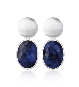 Сережки Candy з натуральним сапфіром — срібло 925