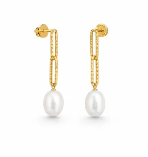Сережки Ivory перли — срібло 925, позолота