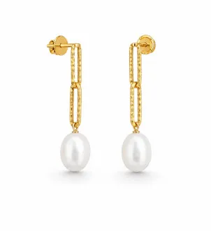 Сережки Ivory перли — срібло 925, позолота
