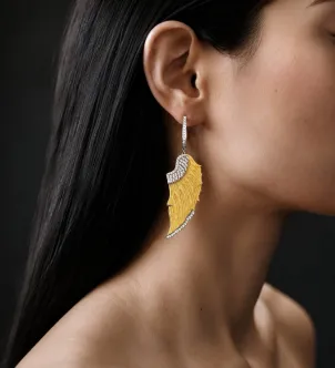 Сережки з акрилу Крила — срібло 925