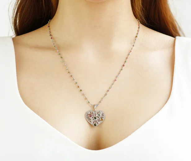 Кулон Турмалін мікс "Серце" chn400021159Lc23