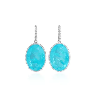 Срібні сережки Charm L з  параіба lab 