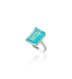 Серебряное кольцо Classic M с параиба lab