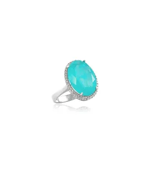 Серебряное кольцо Charm M с  параиба lab