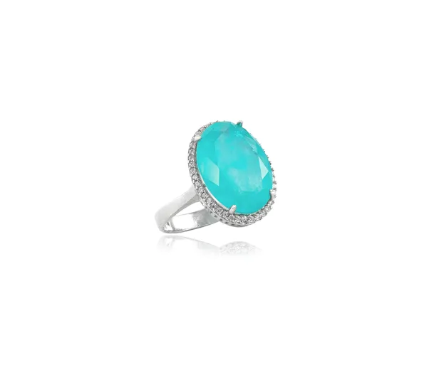 Серебряное кольцо Charm M с  параиба lab