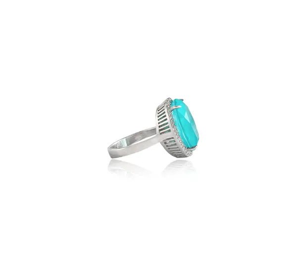 Серебряное кольцо Charm M с  параиба lab