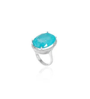 Серебряное кольцо Charm  L с параиба lab
