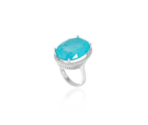 Серебряное кольцо Charm  L с параиба lab