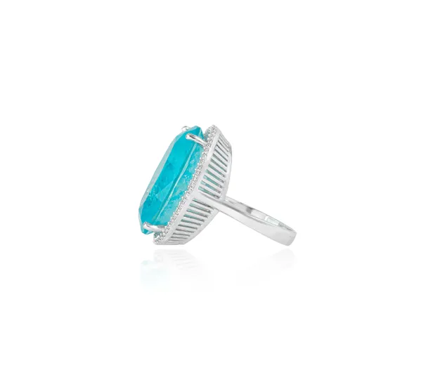 Серебряное кольцо Charm  L с параиба lab