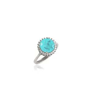 Срібна каблучка Charm XS с параіба lab — родій 