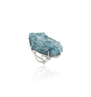 Серебряное кольцо с апатитом