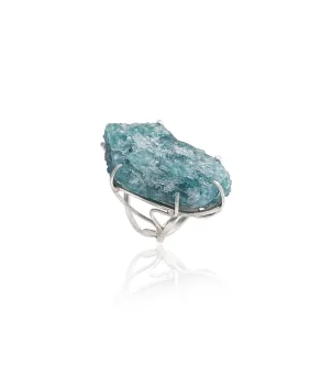 Серебряное кольцо с апатитом