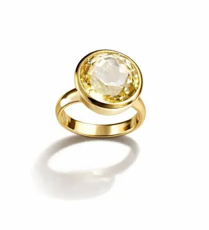 Серебряное кольцо Garden с желтым цитрином — позолота